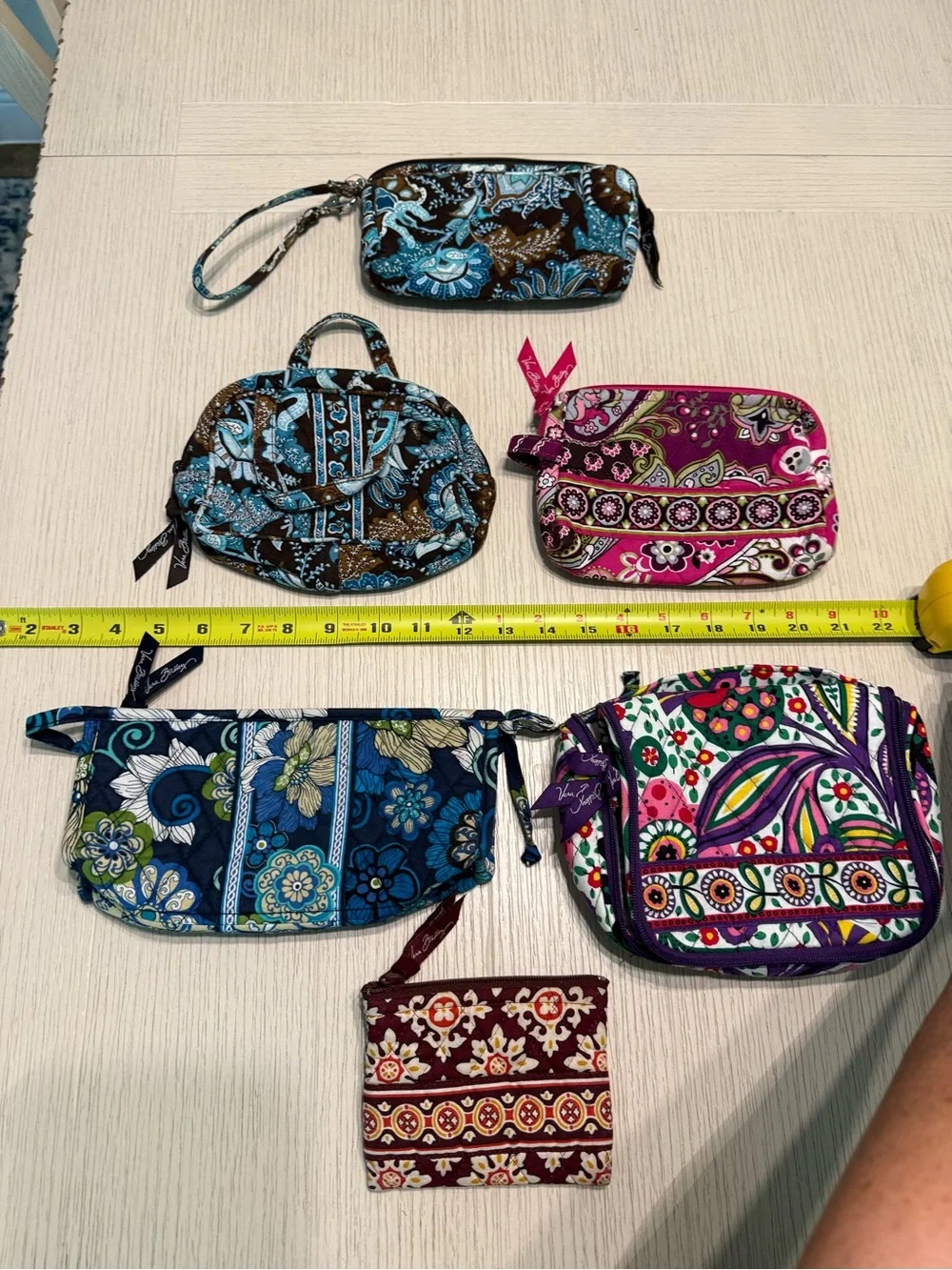 Vera Bradley Collection of 6 small multi colors pouches